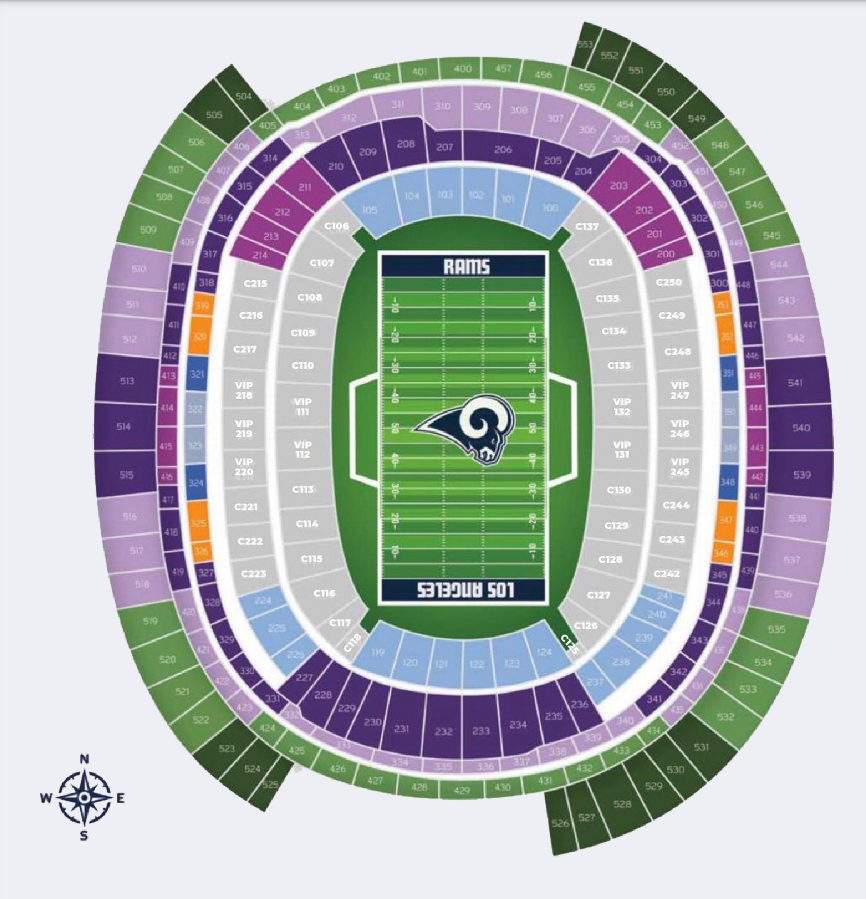 sofi stadium football seating chart